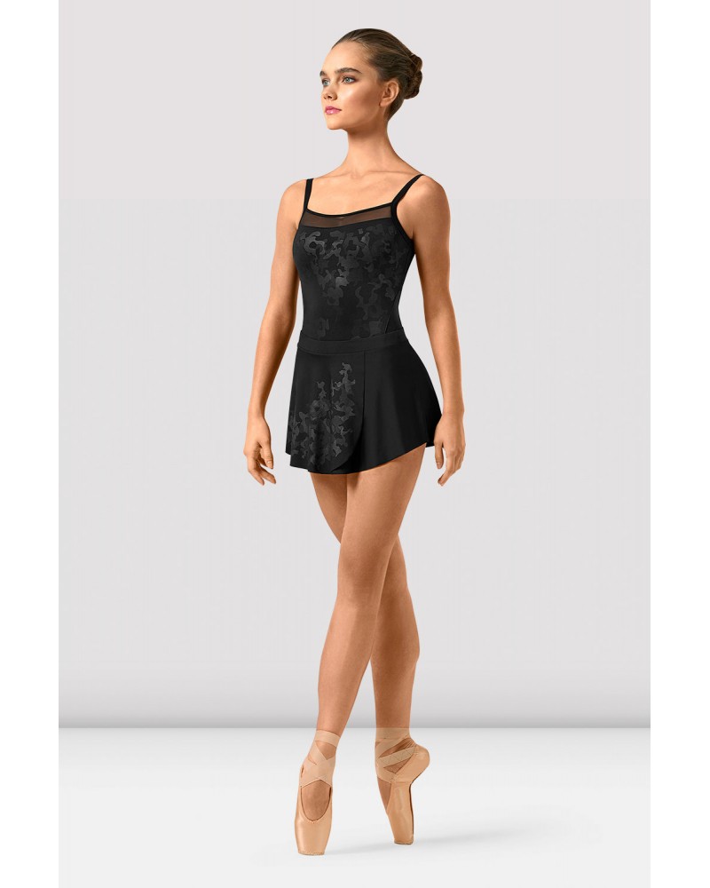 Falda De Danza Terciopelo Gris