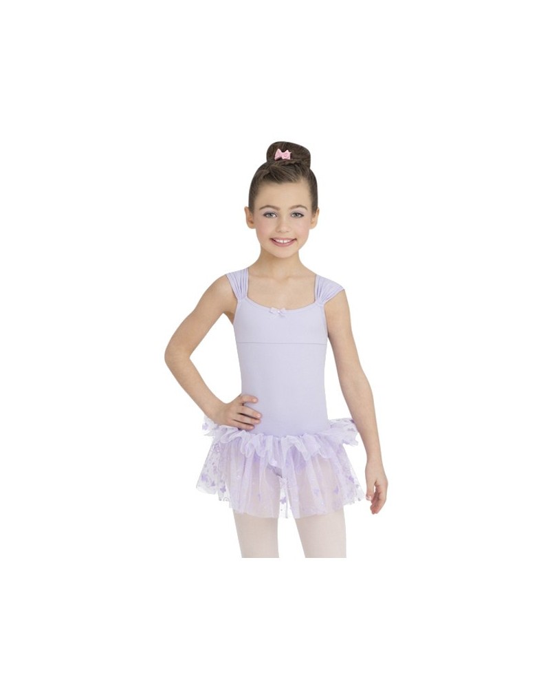 Vestido Infantil Morado con purpurina de Baile