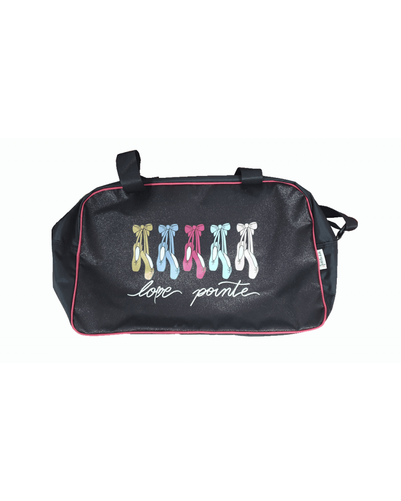 Bolsa Deporte Brillo Puntas Negra