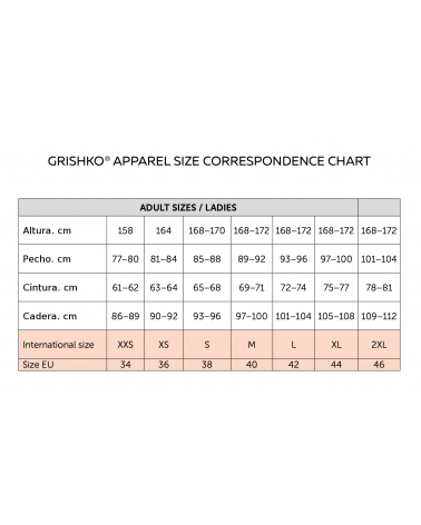 Guia de talles Grishko